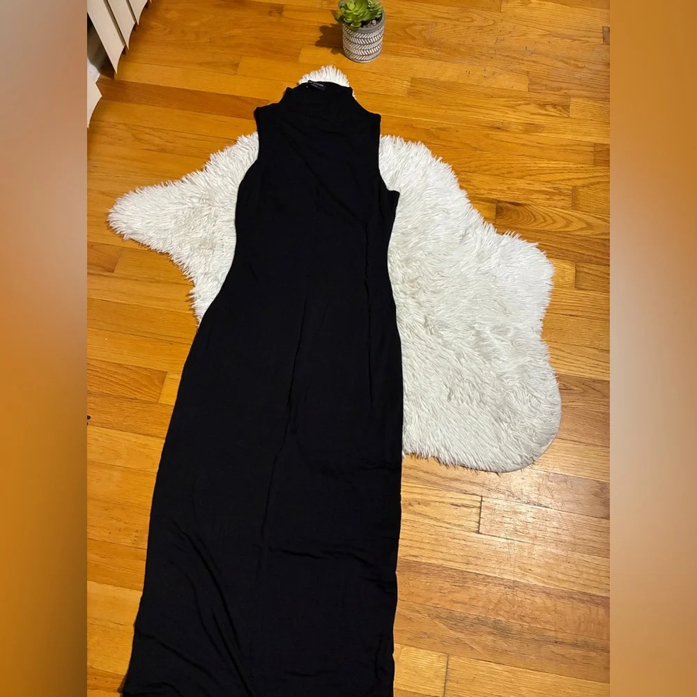 Naked Wardrobe Mock Neck Black Maxi Dress 🖤 - Picture 2 of 13
